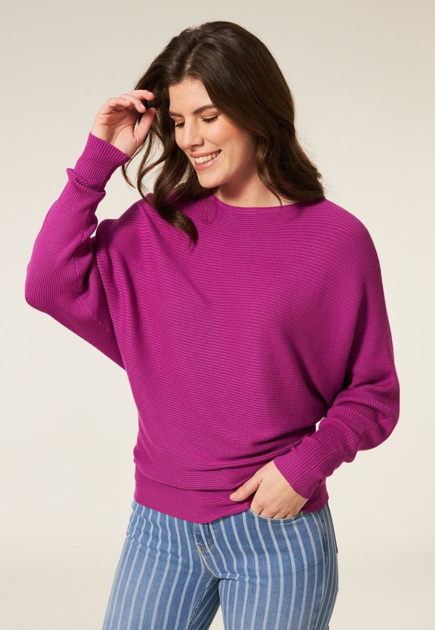 CLOTHING Miss Etam | Rib Sweater Paars