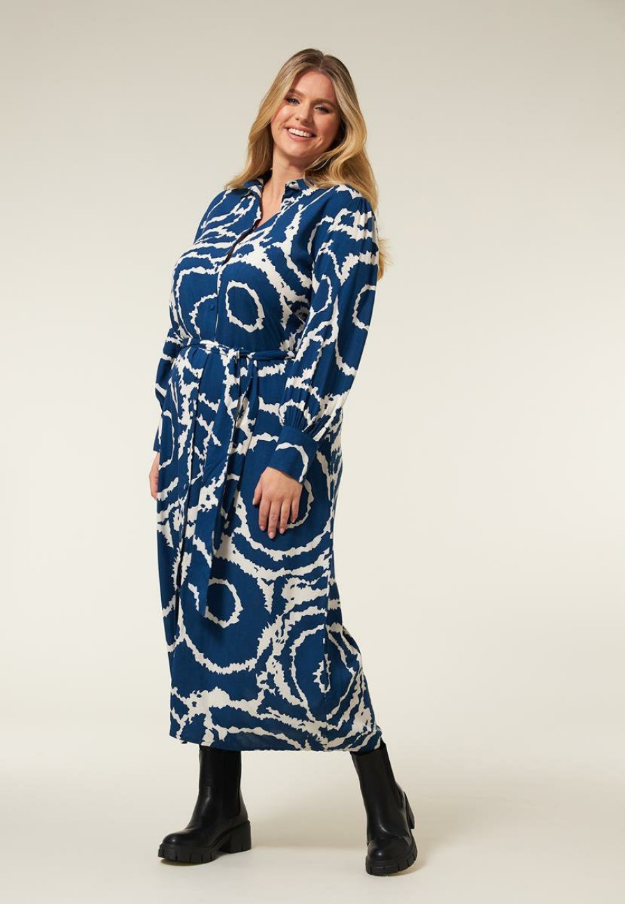 PLUS Miss Etam | Jurk Print Blauw