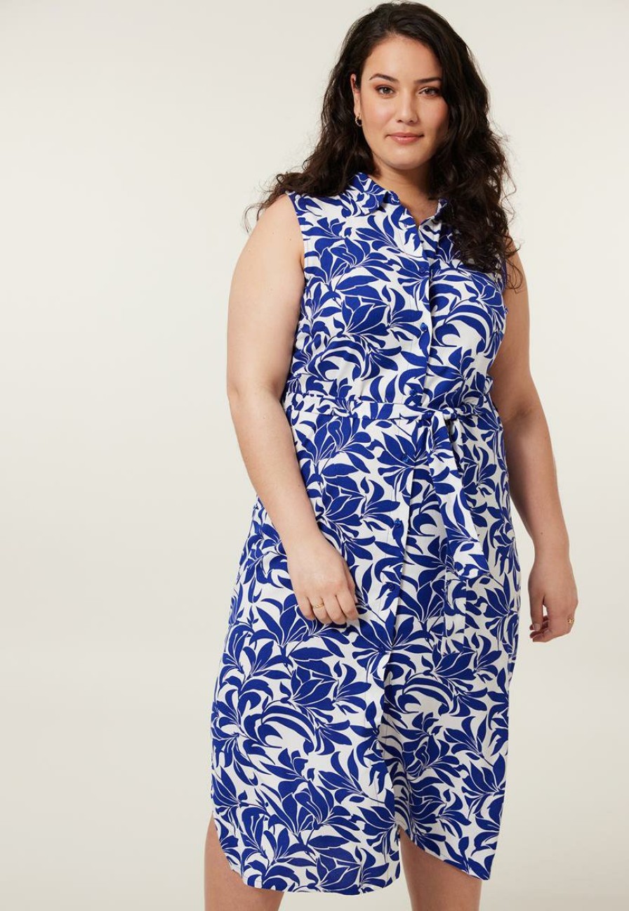 PLUS Miss Etam | Jurk Print Blauw