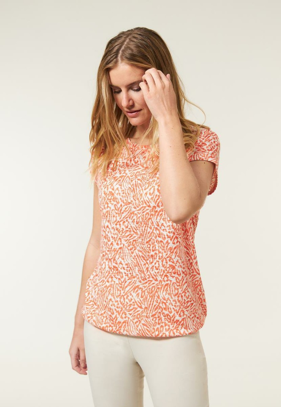 CLOTHING Miss Etam | Top Print Oranje