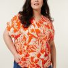 PLUS Miss Etam | Top Print Oranje