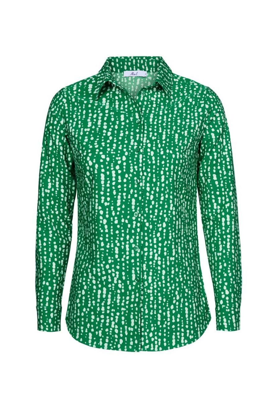 CLOTHING Miss Etam | Blouse Travel Print Groen