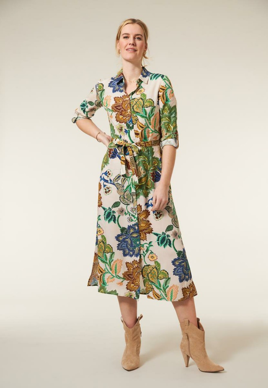 CLOTHING Miss Etam | Jurk Print Naturel