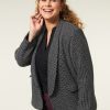 PLUS Miss Etam | Blazer Jacquard Print Zwart