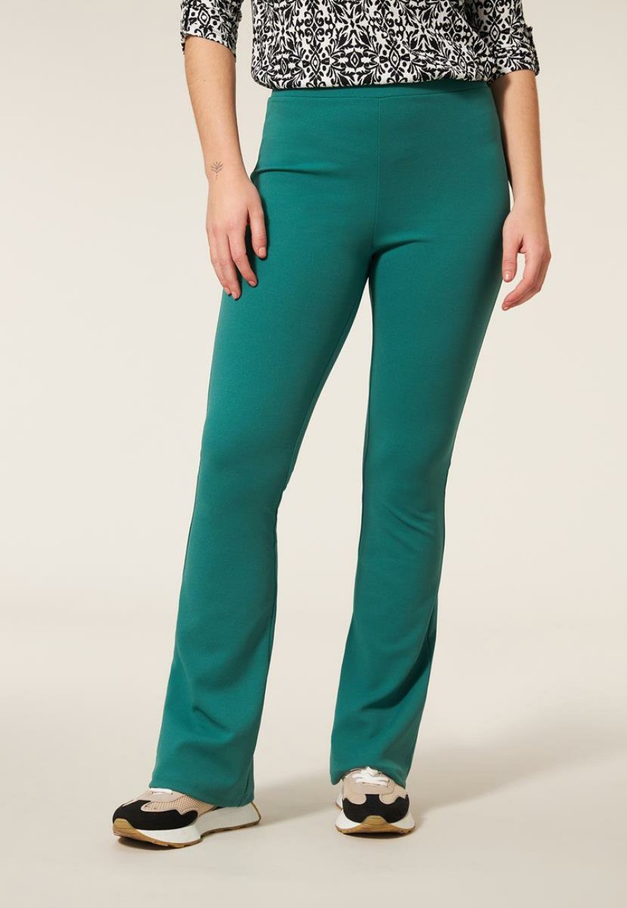 CLOTHING Miss Etam | Broek Flared Groen 32"