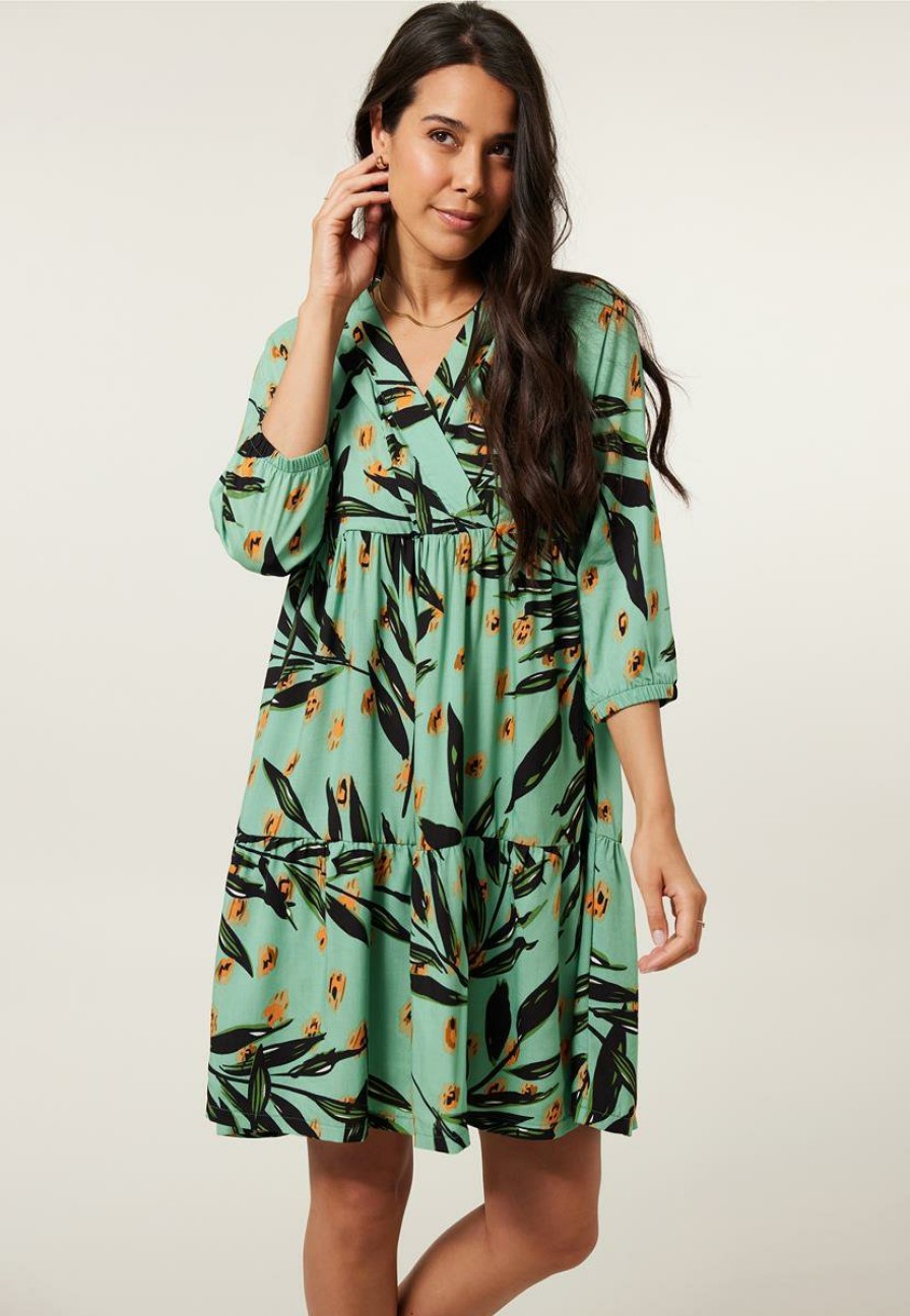 CLOTHING Miss Etam | Jurk Print Groen