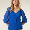 CLOTHING Miss Etam | Top 3/4 Mouw Blauw