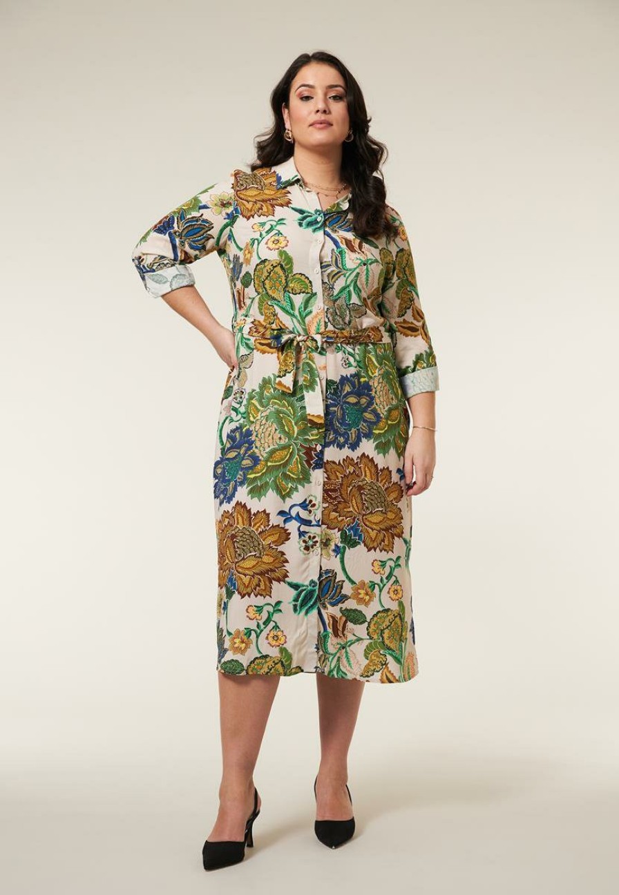 PLUS Miss Etam | Jurk Print Naturel