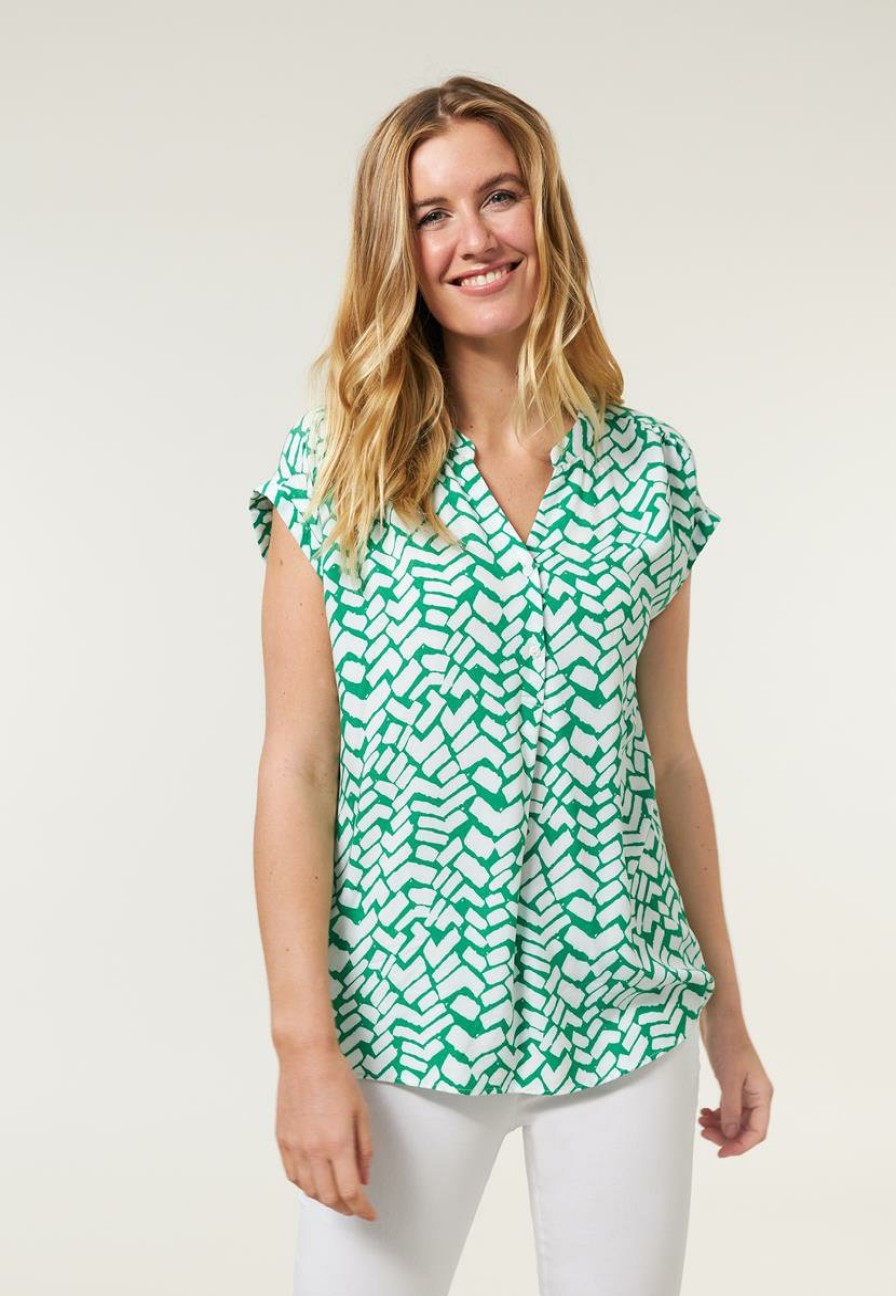 CLOTHING Miss Etam | Top Print Groen