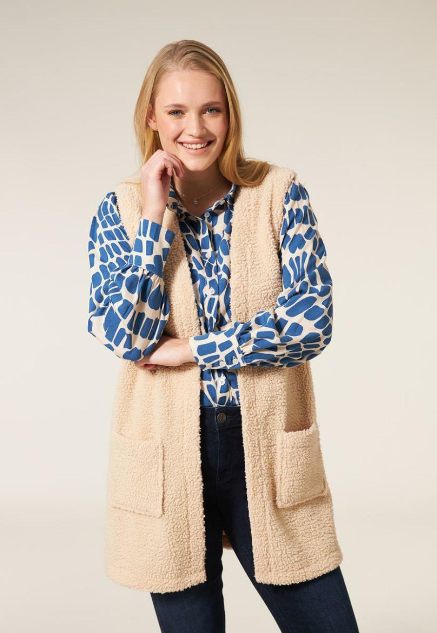 CLOTHING Miss Etam | Gilet Teddy Naturel