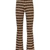 CLOTHING Miss Etam | Broek Flared Print Bruin