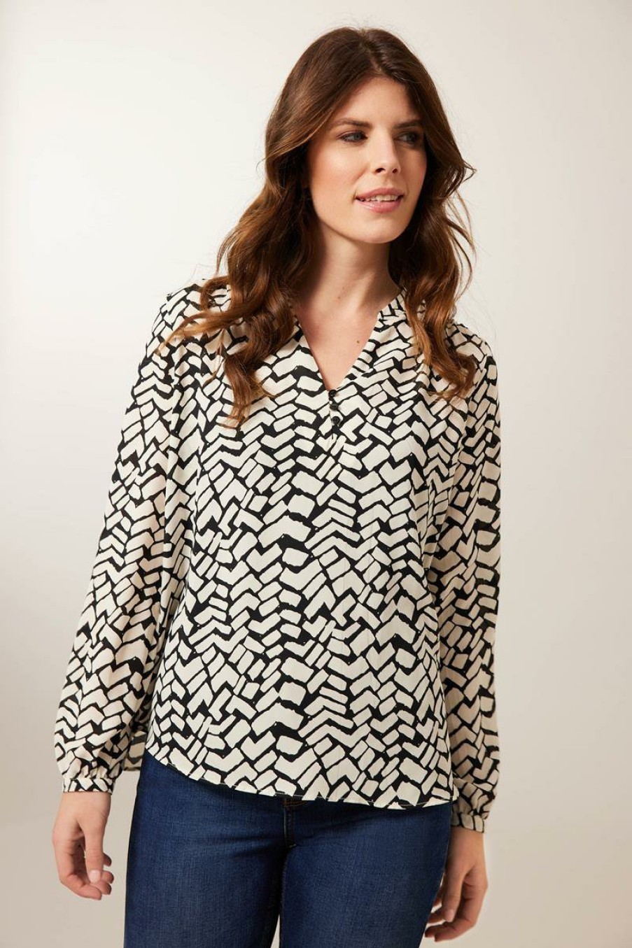 CLOTHING Miss Etam | Blouse Print Zwart