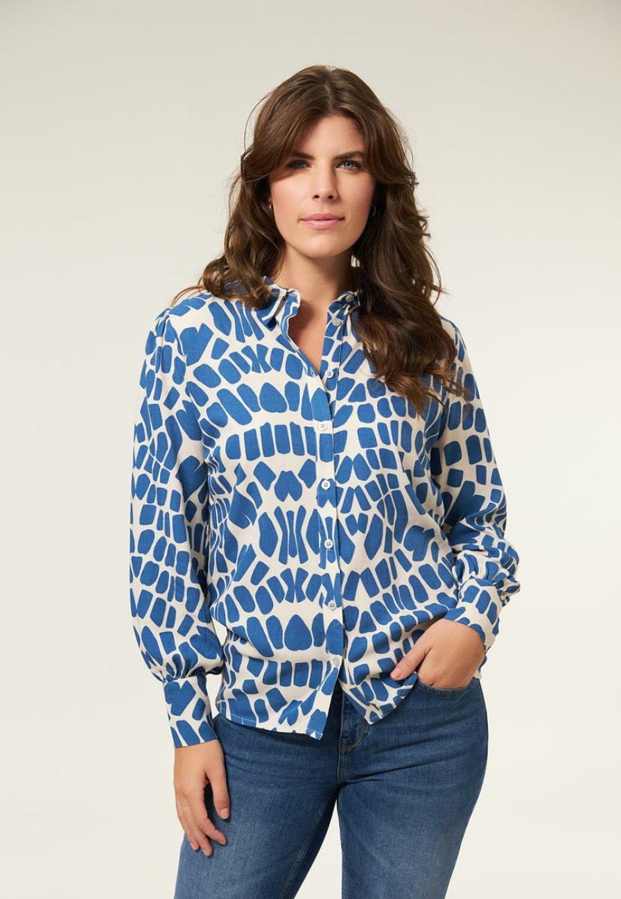 CLOTHING Miss Etam | Blouse Print Blauw