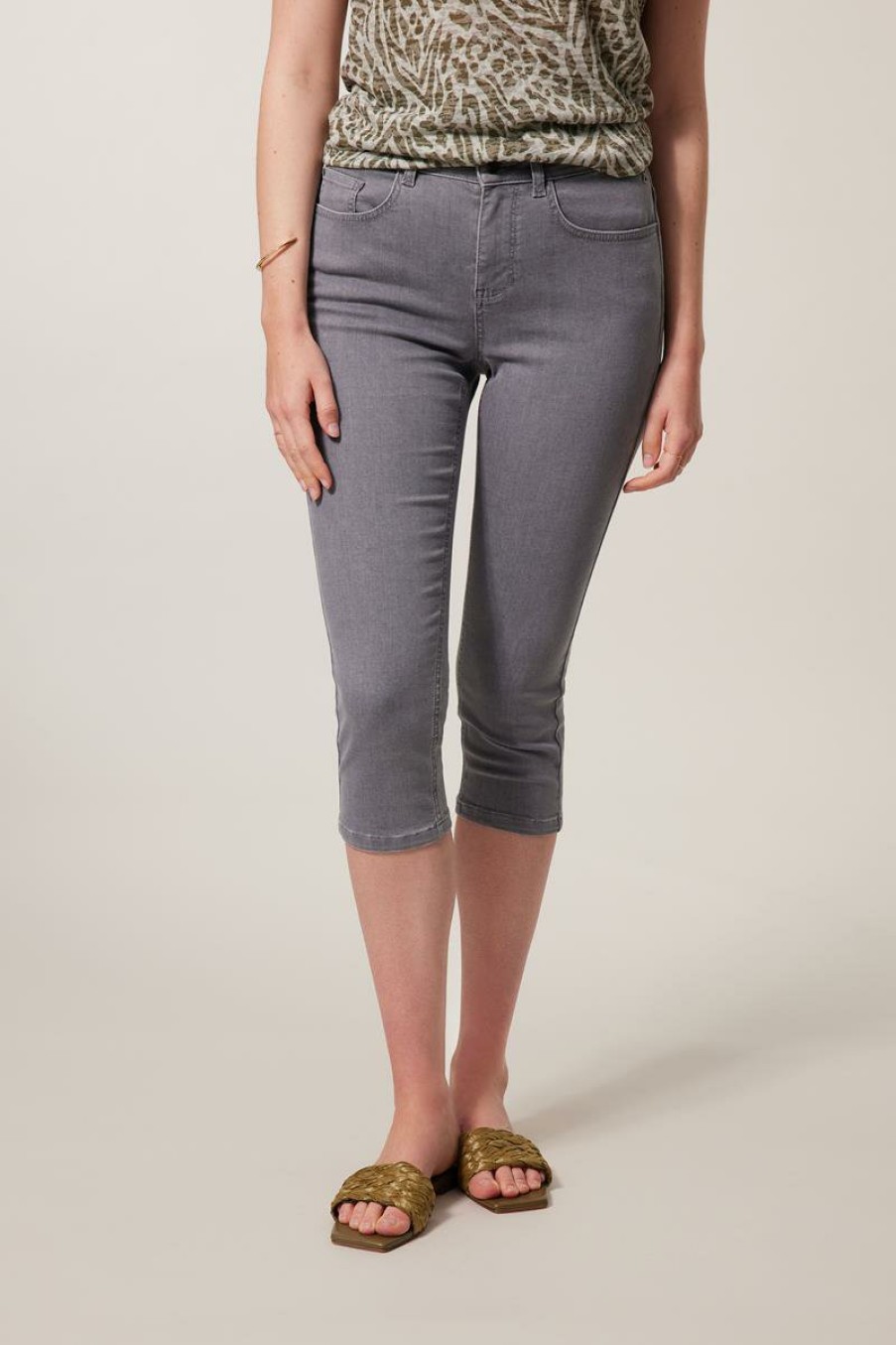 CLOTHING Miss Etam | Broek 'Jackie' Capri Grijs