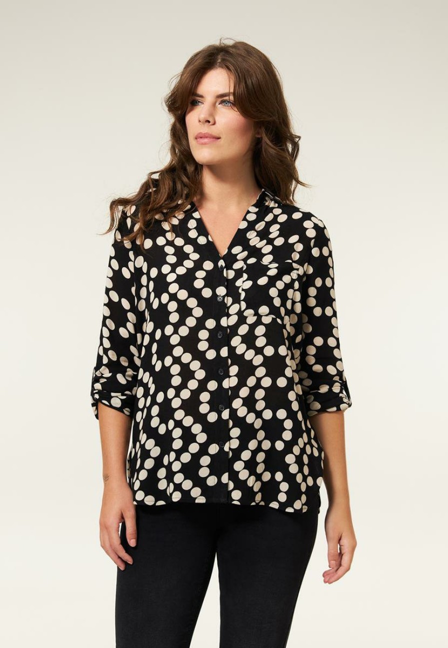 CLOTHING Miss Etam | Blouse Print Zwart