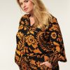 PLUS Miss Etam | Blouse Jacquard Print Oranje