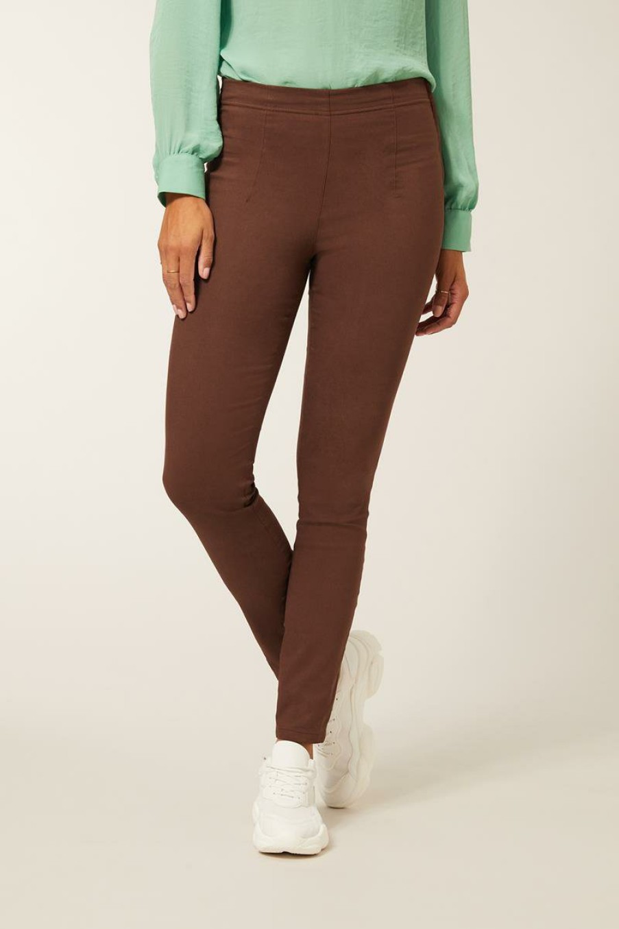 CLOTHING Miss Etam | Broek 'Belle' Bruin 32"