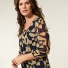 CLOTHING Miss Etam | Top 3/4 Mouw Print Blauw