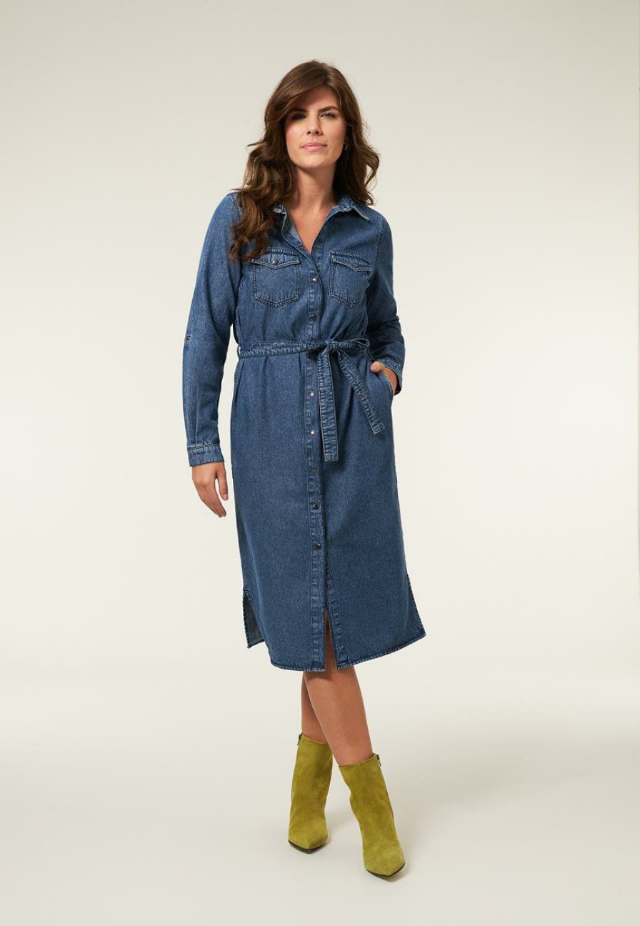 CLOTHING Miss Etam | Jurk Denim Blauw