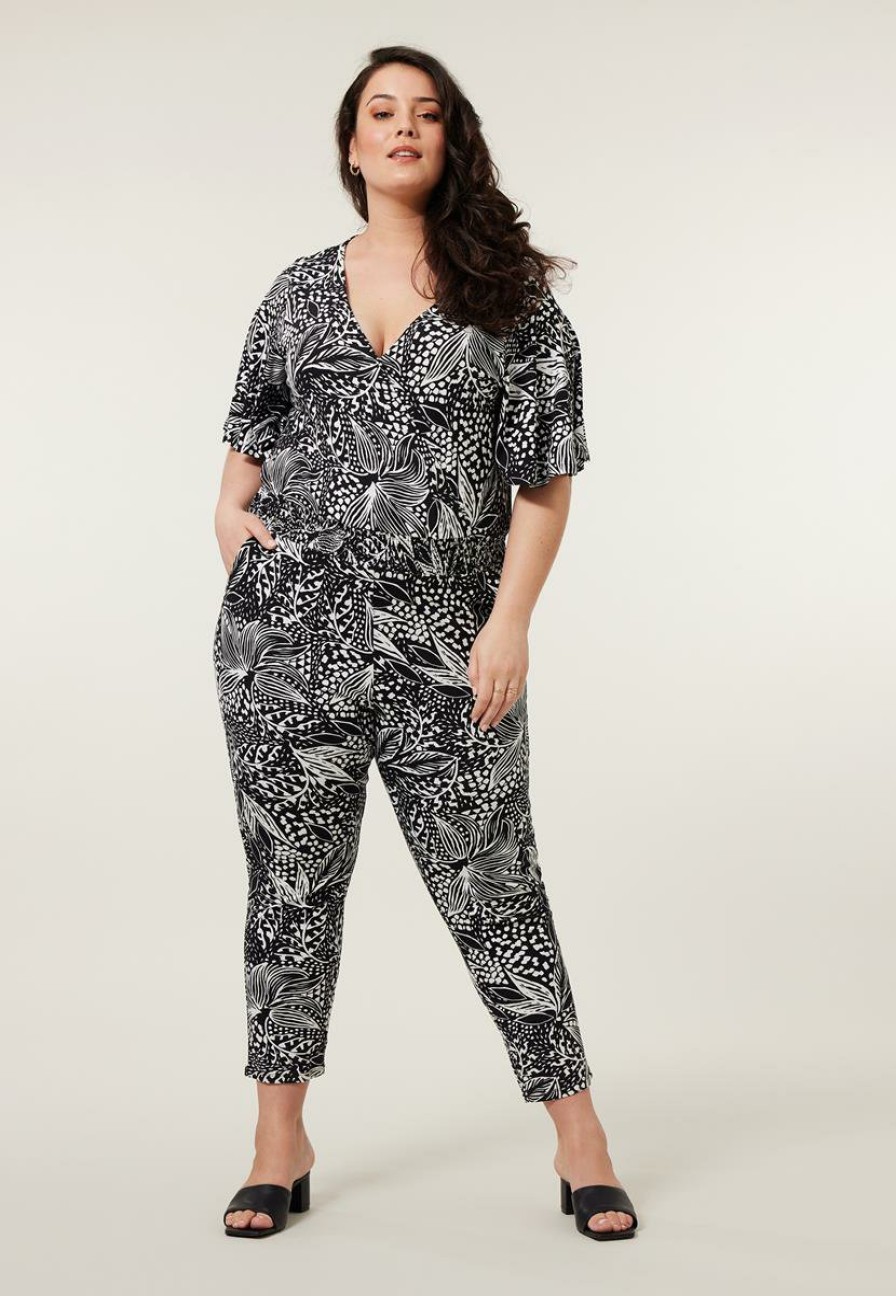 PLUS Miss Etam | Jumpsuit Print Zwart