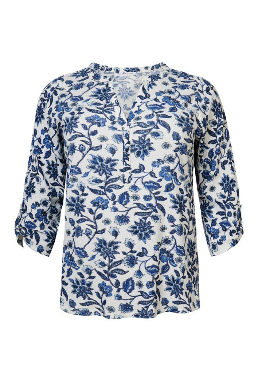 PLUS Miss Etam | Top Print Blauw