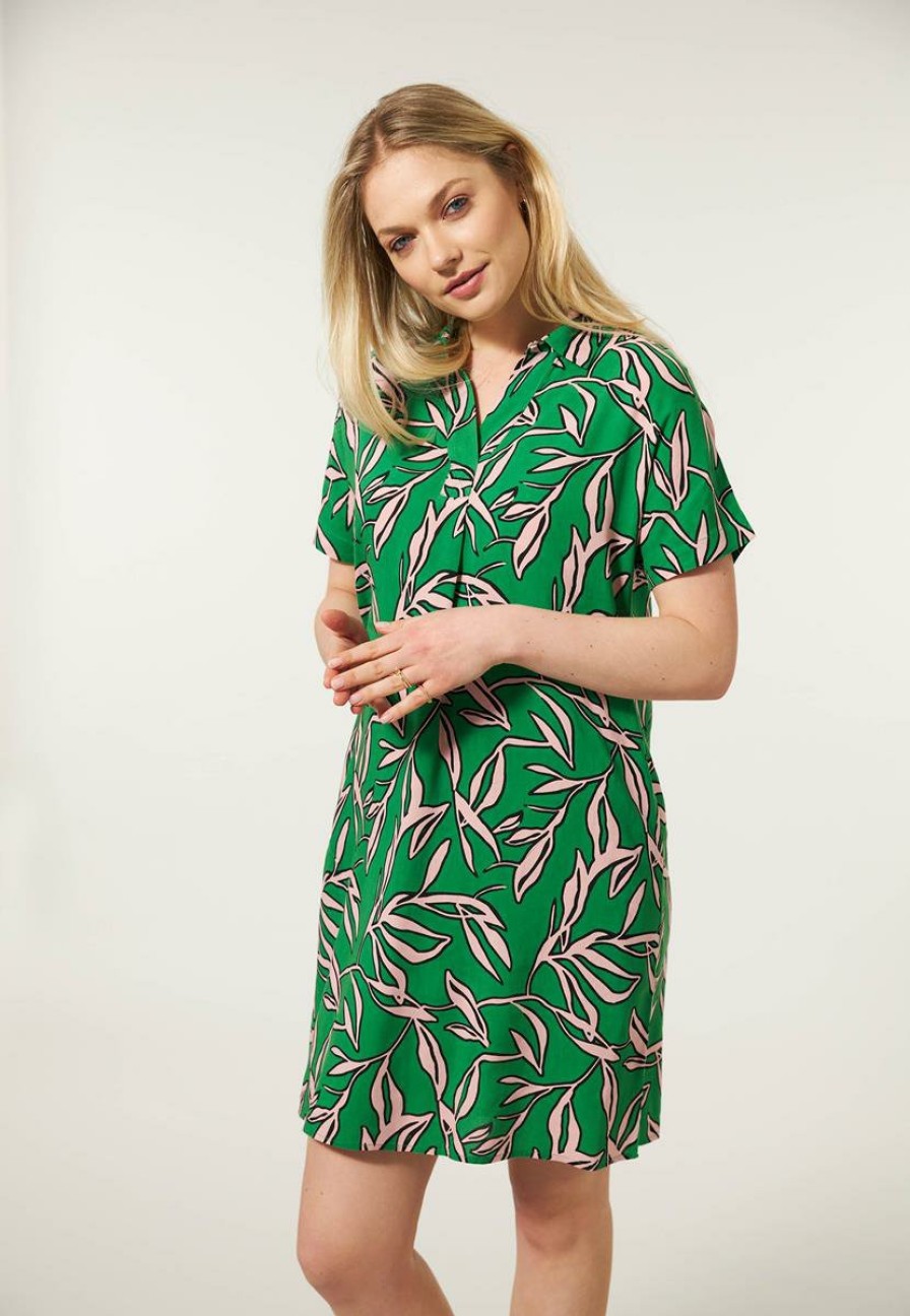 CLOTHING Miss Etam | Jurk Print Groen