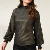 CLOTHING Miss Etam | Top Glitter Zwart