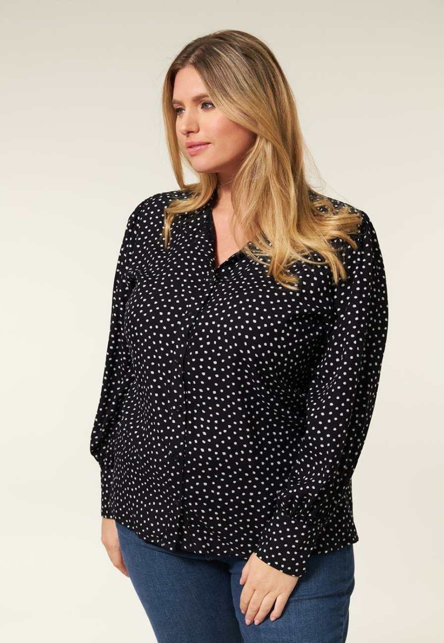 PLUS Miss Etam | Blouse Print Zwart