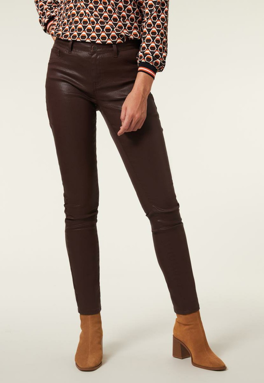 CLOTHING Miss Etam | Broek Metallic Bruin 32"