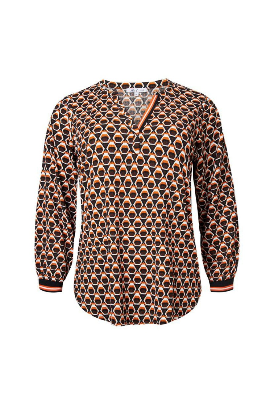 PLUS Miss Etam | Top Print Oranje