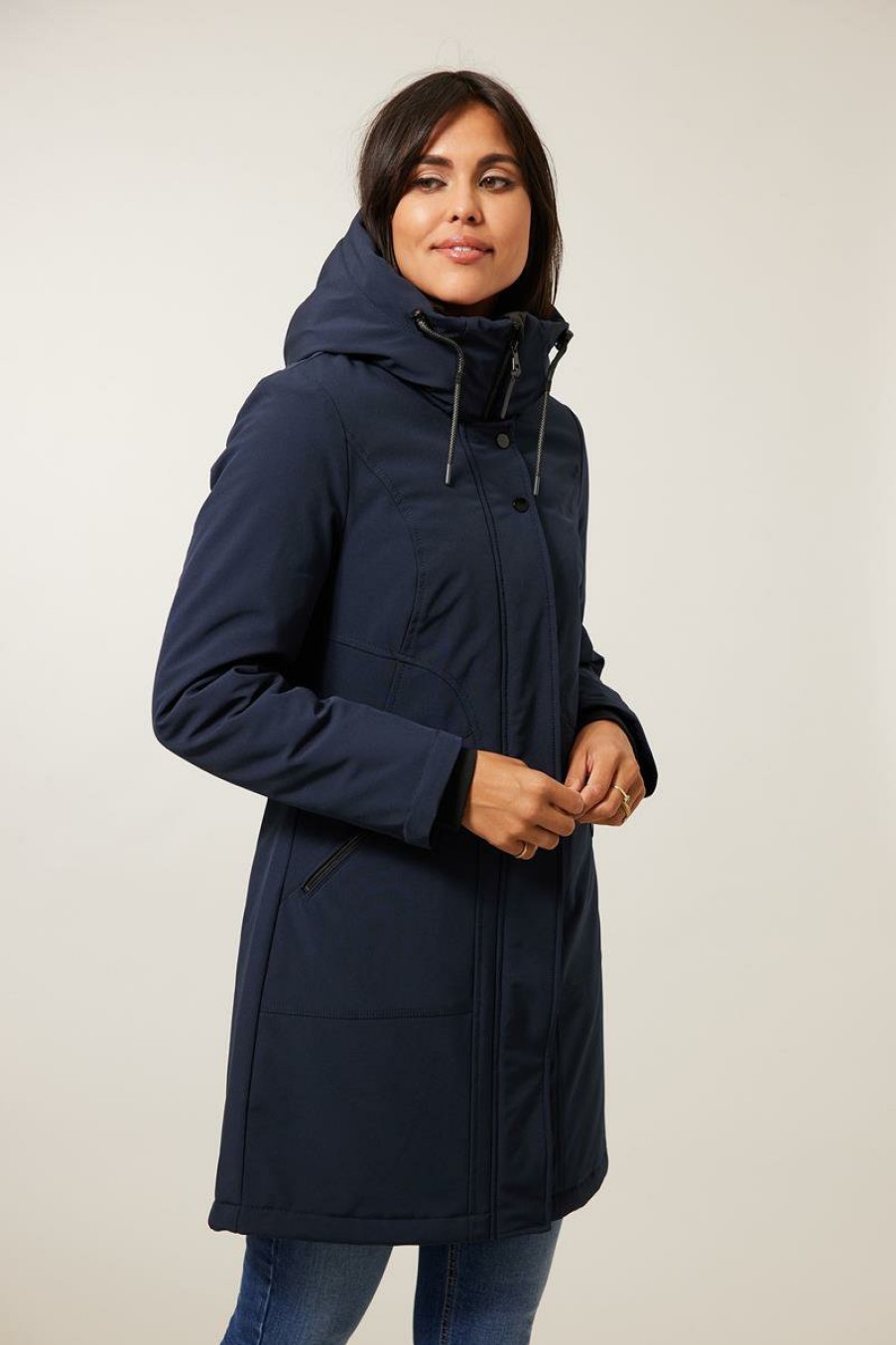 PLUS Miss Etam | Jas 'Wendy' Softshell Blauw