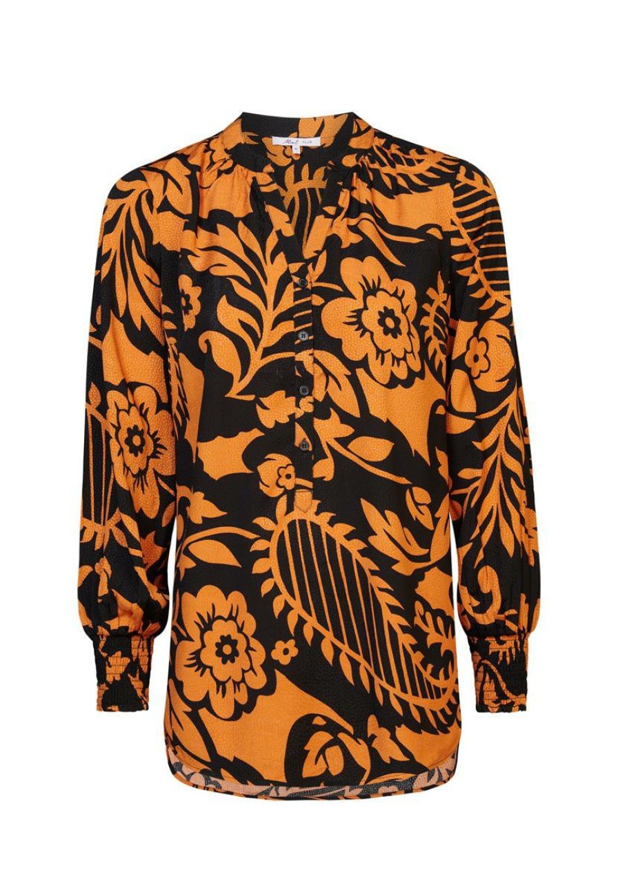 CLOTHING Miss Etam | Blouse Jacquard Print Oranje