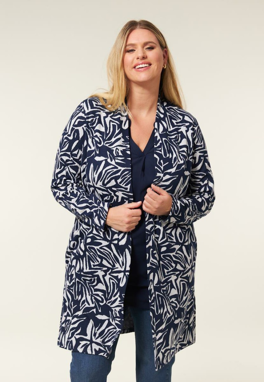 PLUS Miss Etam | Vest Print Blauw