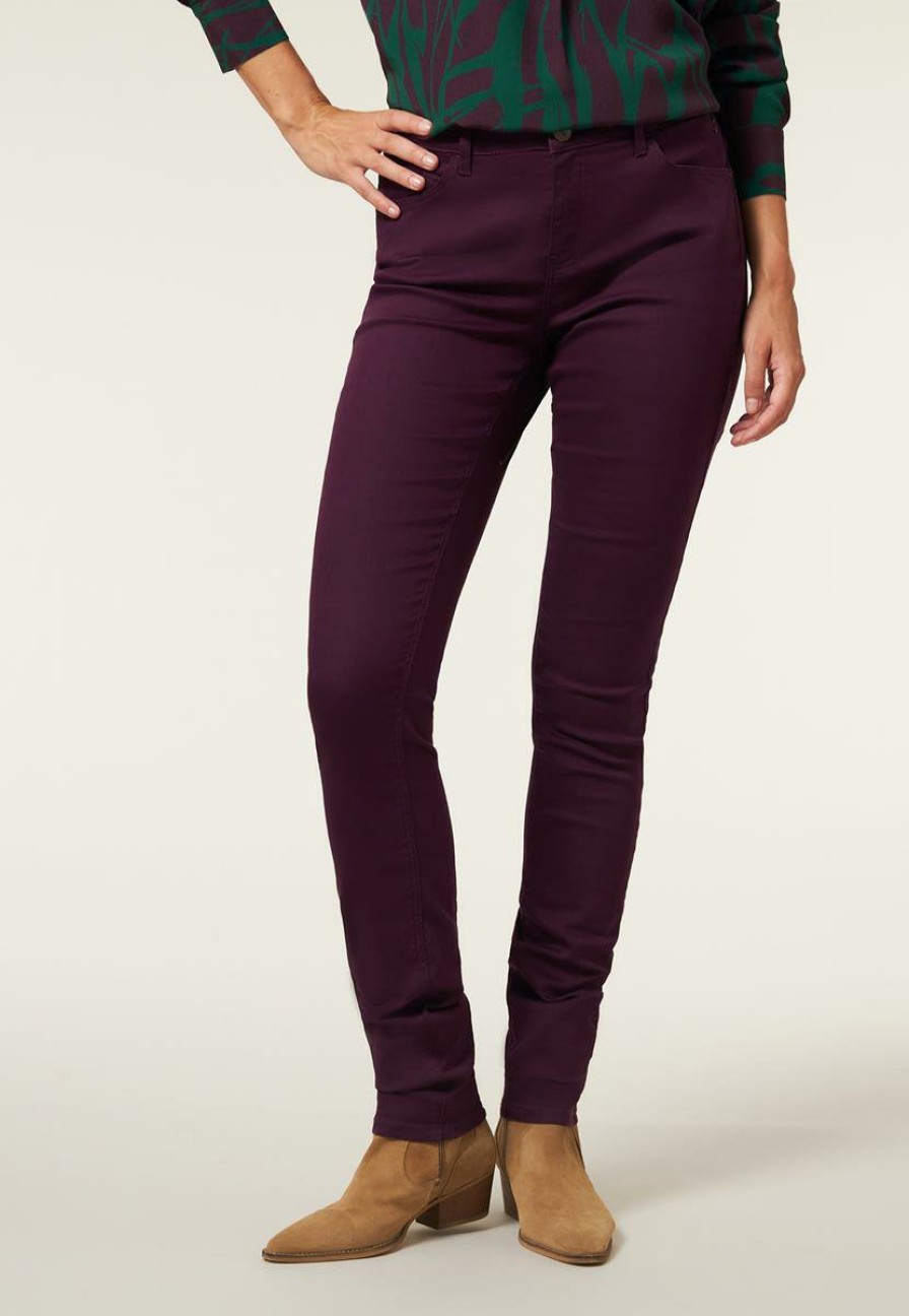 CLOTHING Miss Etam | Broek Slim Fit Paars 32"