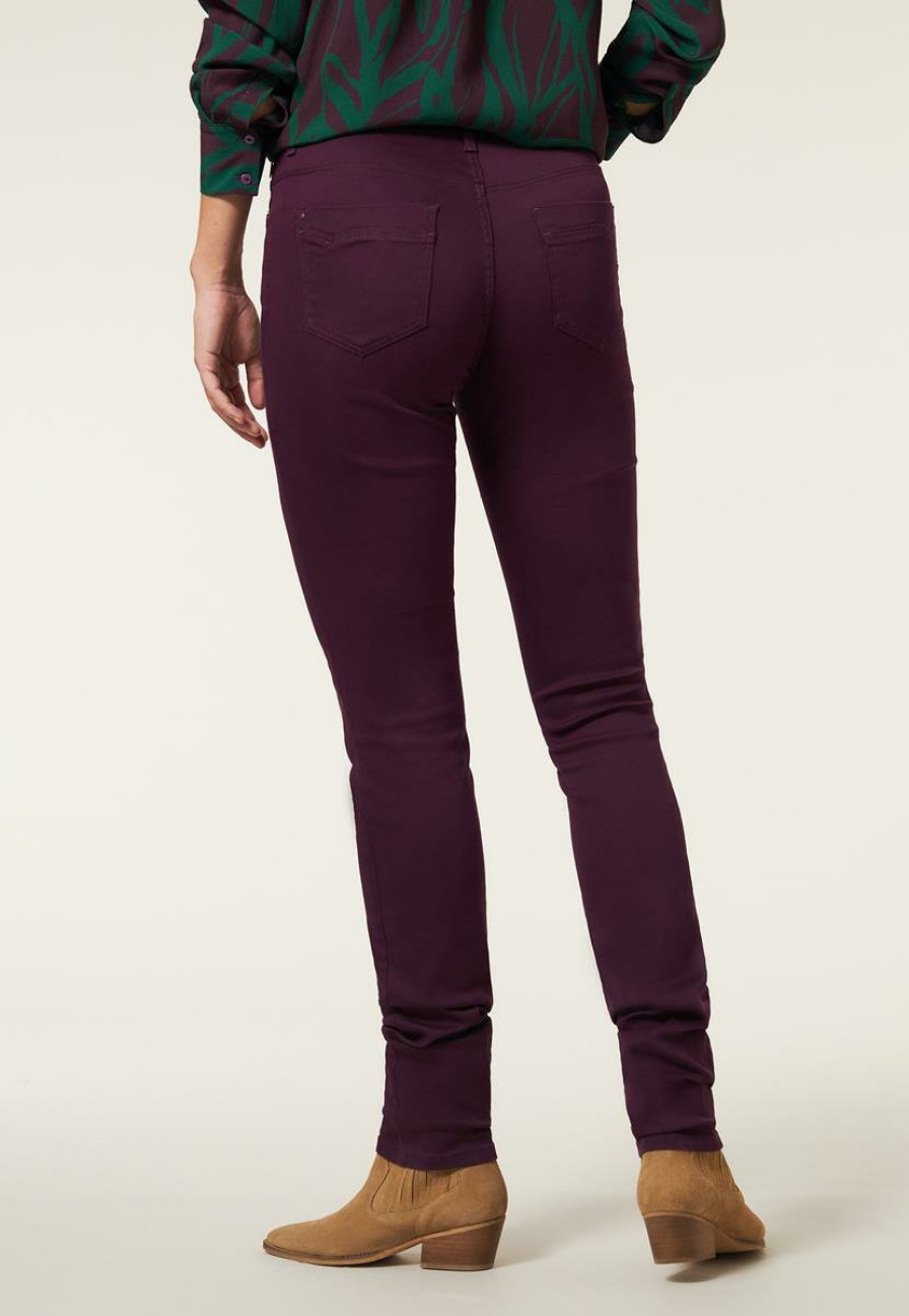 CLOTHING Miss Etam | Broek Slim Fit Paars 32"