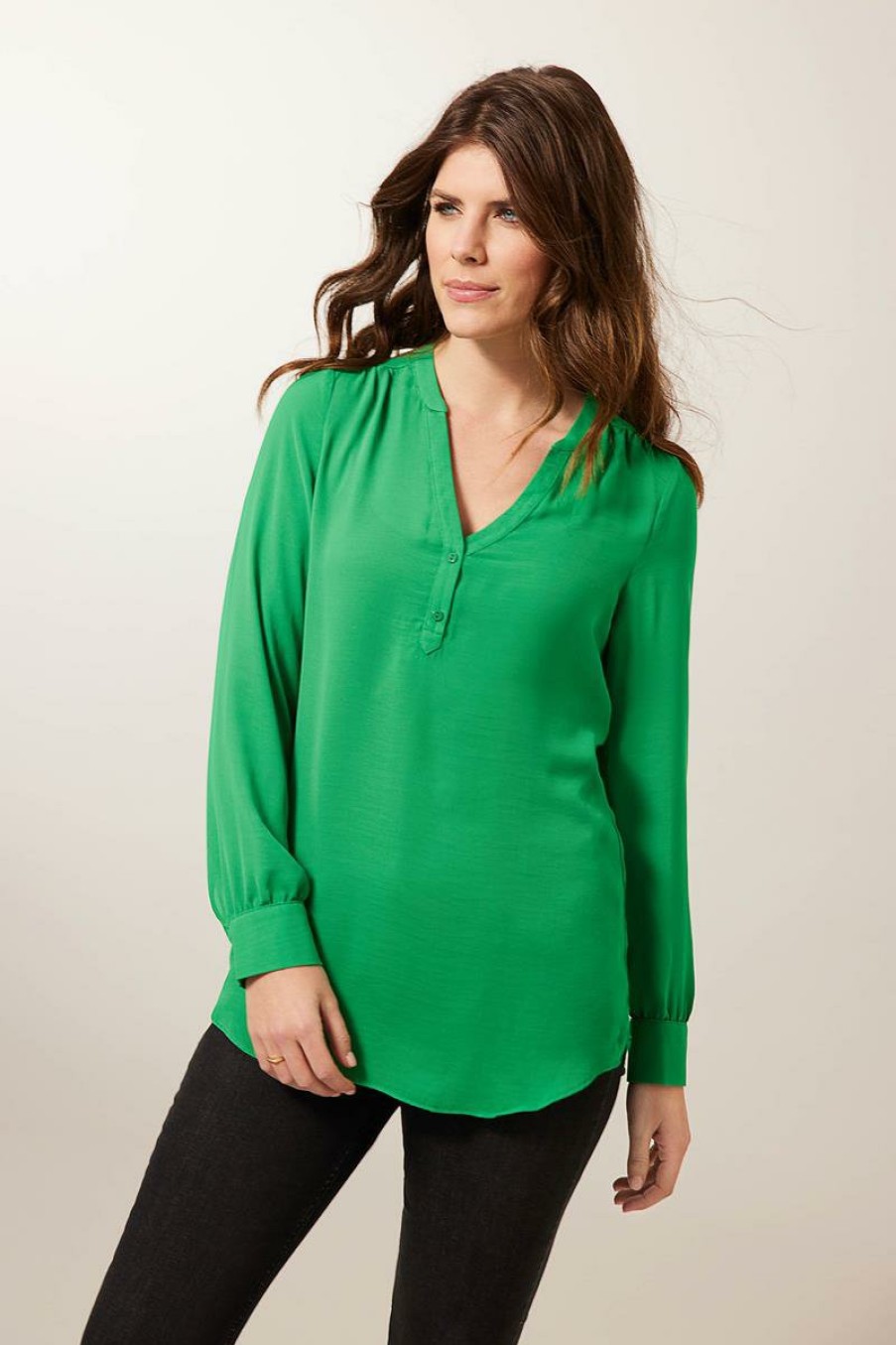 CLOTHING Miss Etam | Blouse Lange Mouw Groen