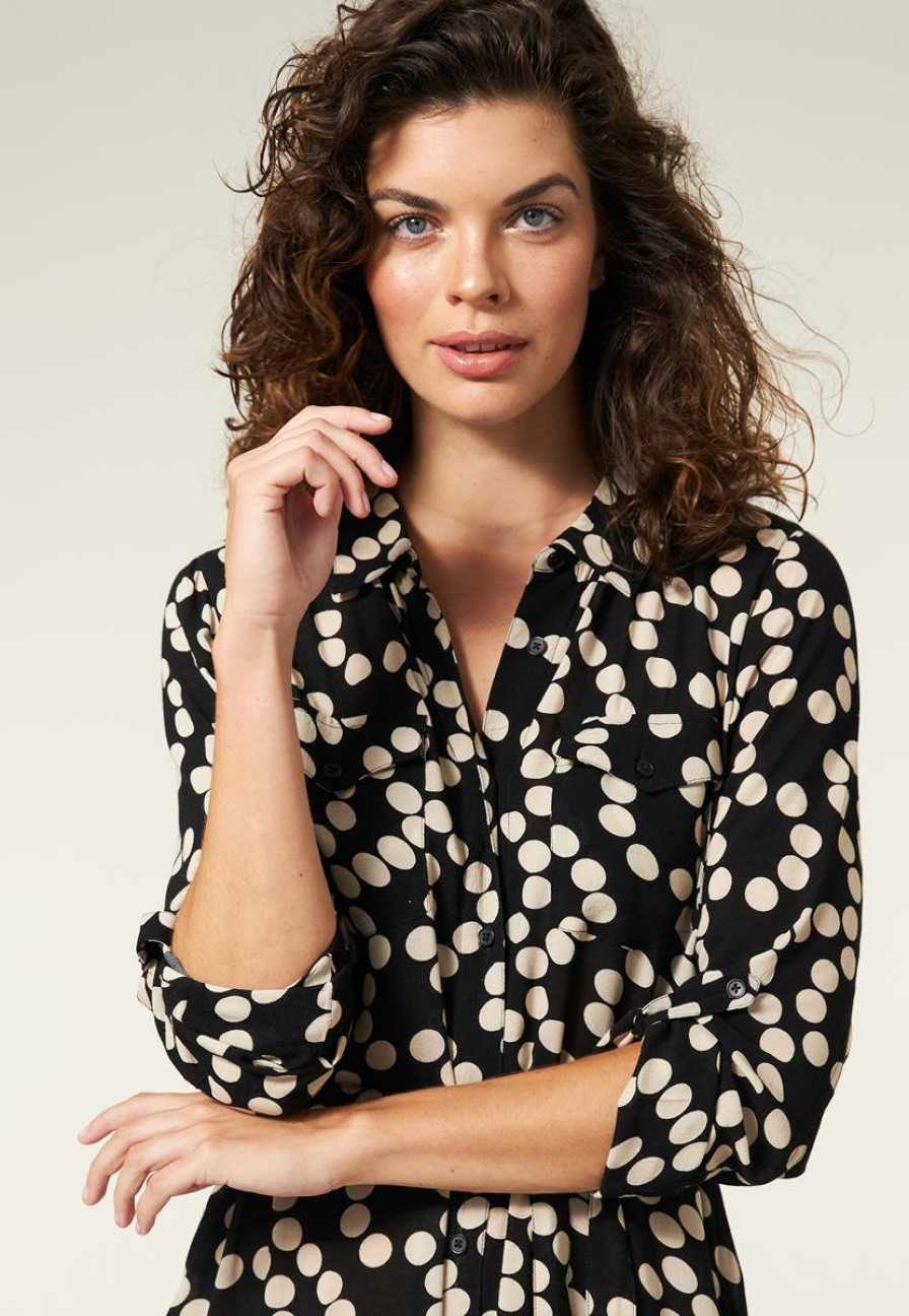 CLOTHING Miss Etam | Jurk Print Zwart