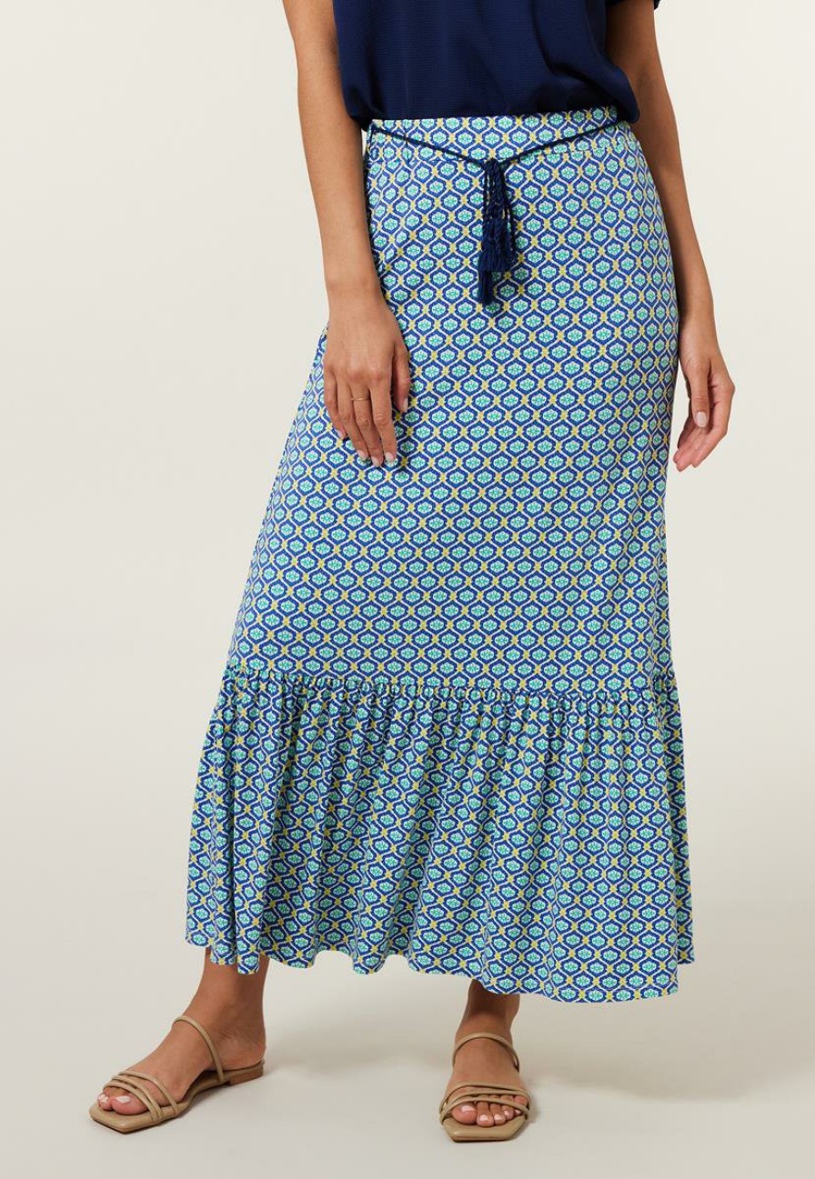 CLOTHING Miss Etam | Rok Print Blauw