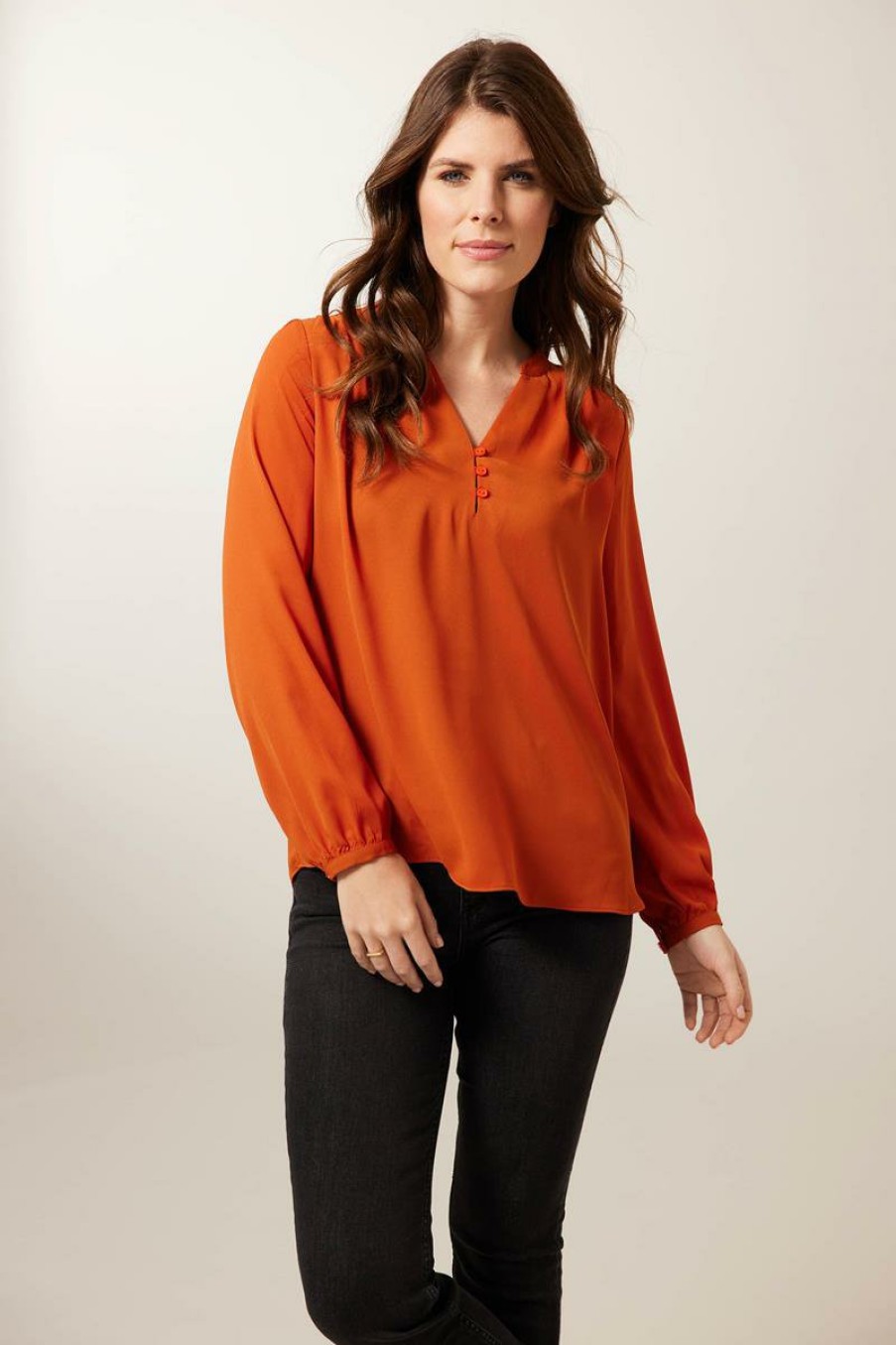 CLOTHING Miss Etam | Blouse Knoop Bruin