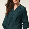 CLOTHING Miss Etam | Blouse Jacquard Glans Groen