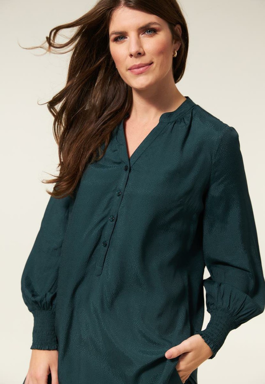 CLOTHING Miss Etam | Blouse Jacquard Glans Groen