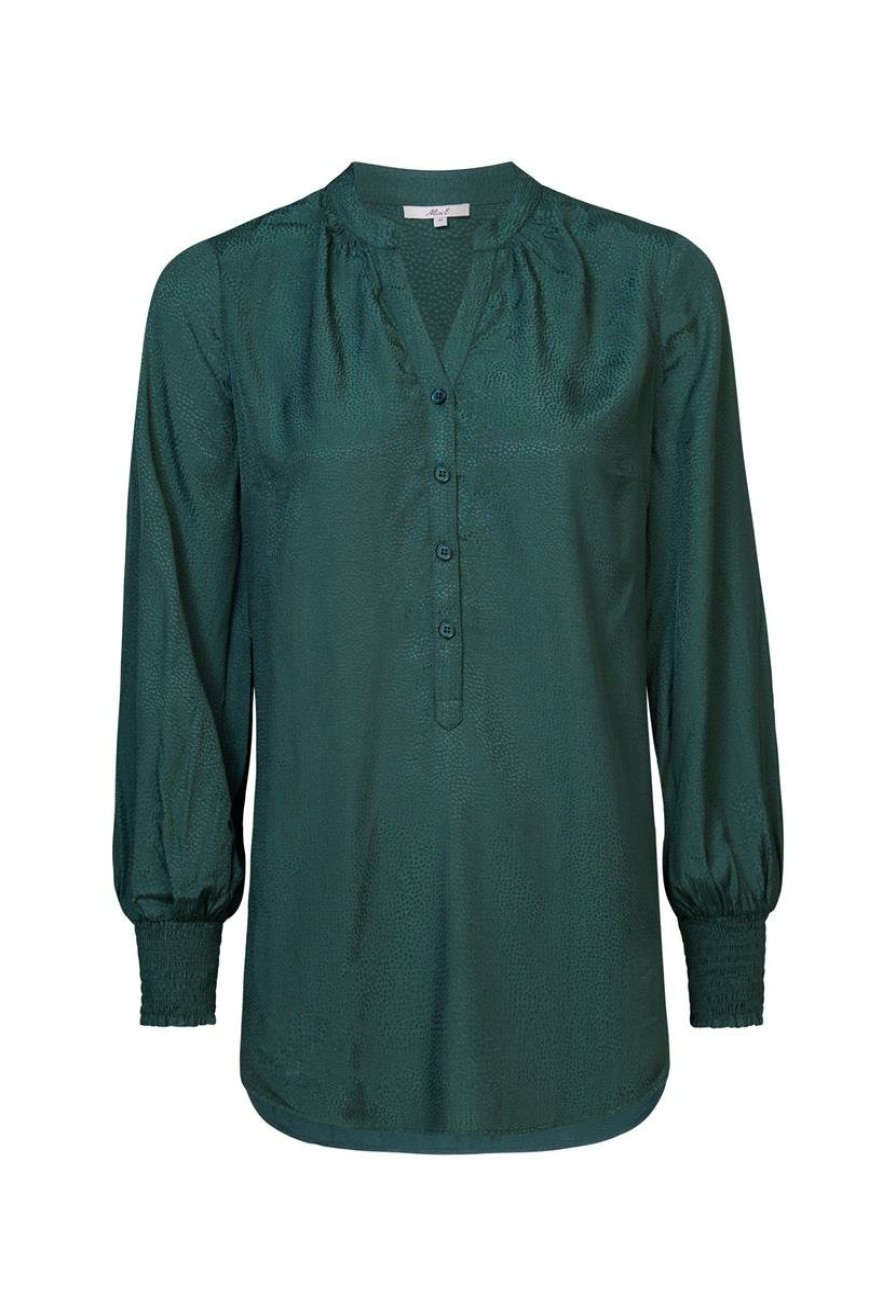 CLOTHING Miss Etam | Blouse Jacquard Glans Groen