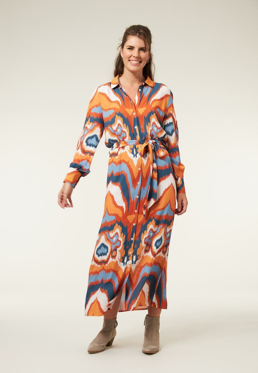 CLOTHING Miss Etam | Jurk Print Oranje