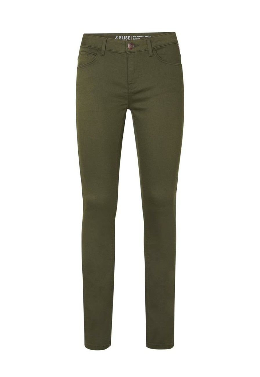 CLOTHING Miss Etam | Broek Slim Fit Groen 32"