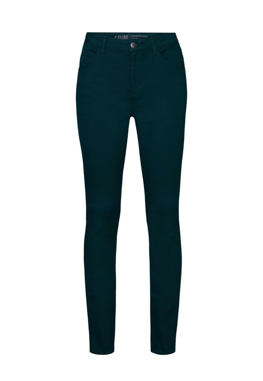 CLOTHING Miss Etam | Broek Slim Fit Groen 32"