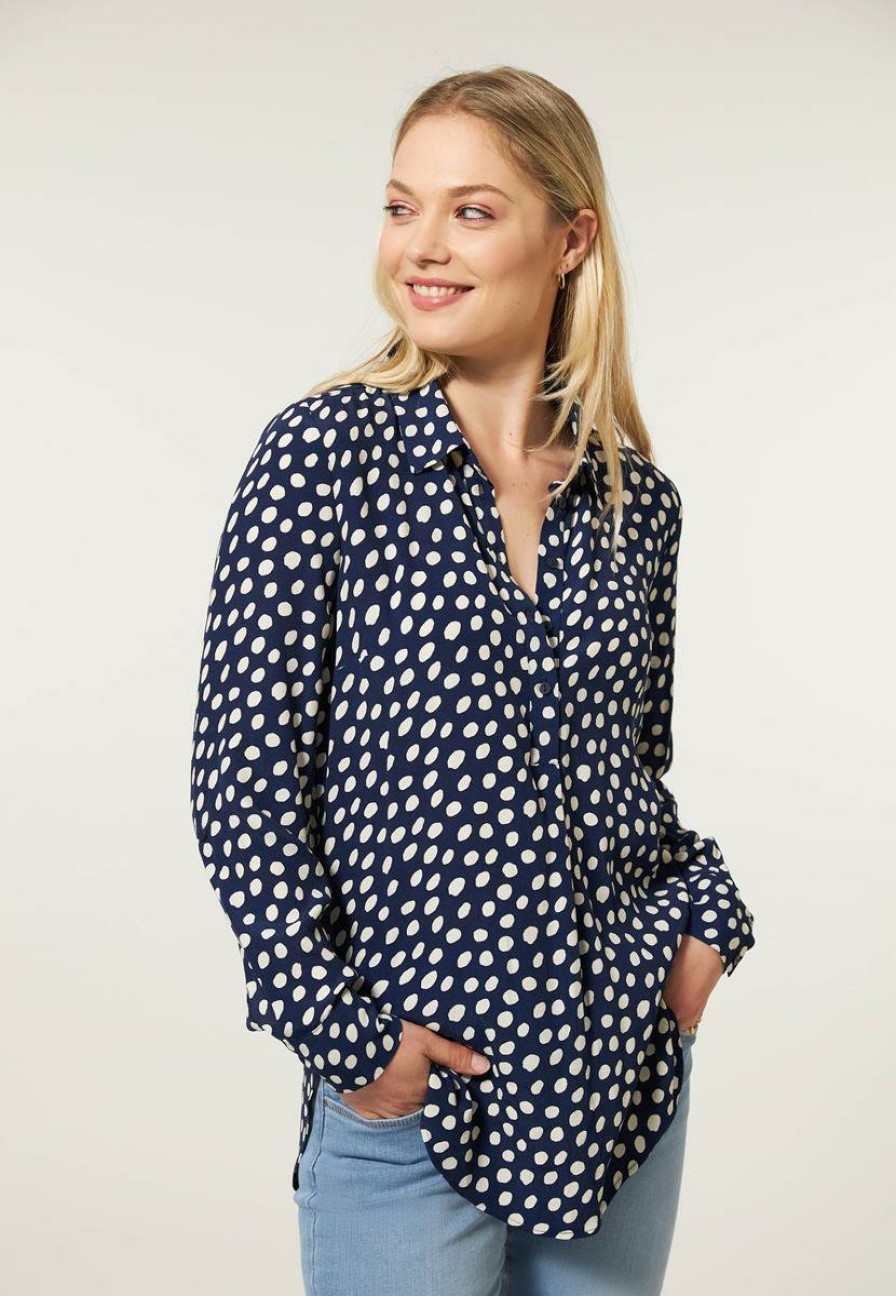 CLOTHING Miss Etam | Blouse Print Blauw