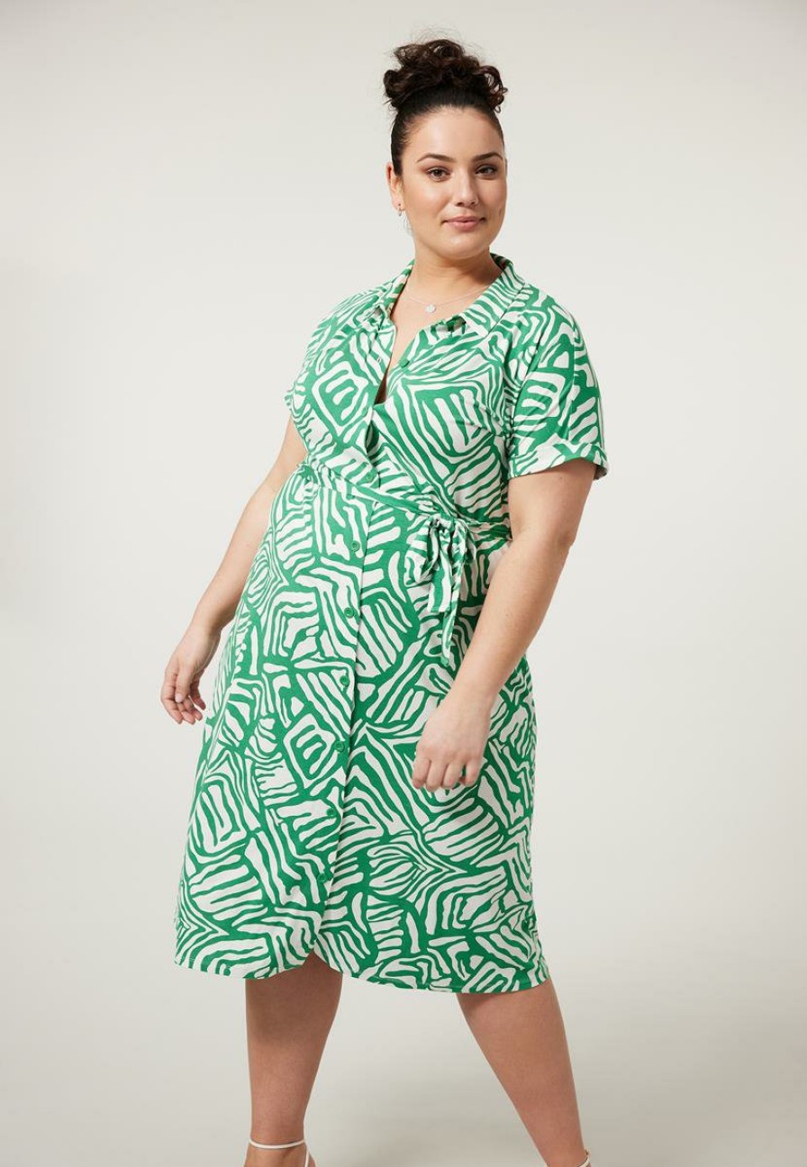 PLUS Miss Etam | Jurk Print Groen