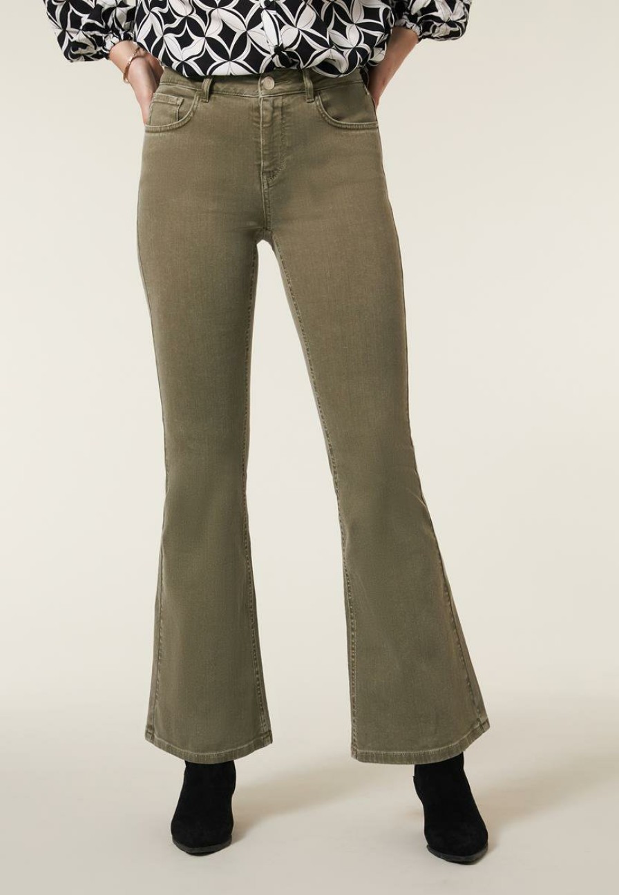 CLOTHING Miss Etam | Jeans Flared Groen 32"