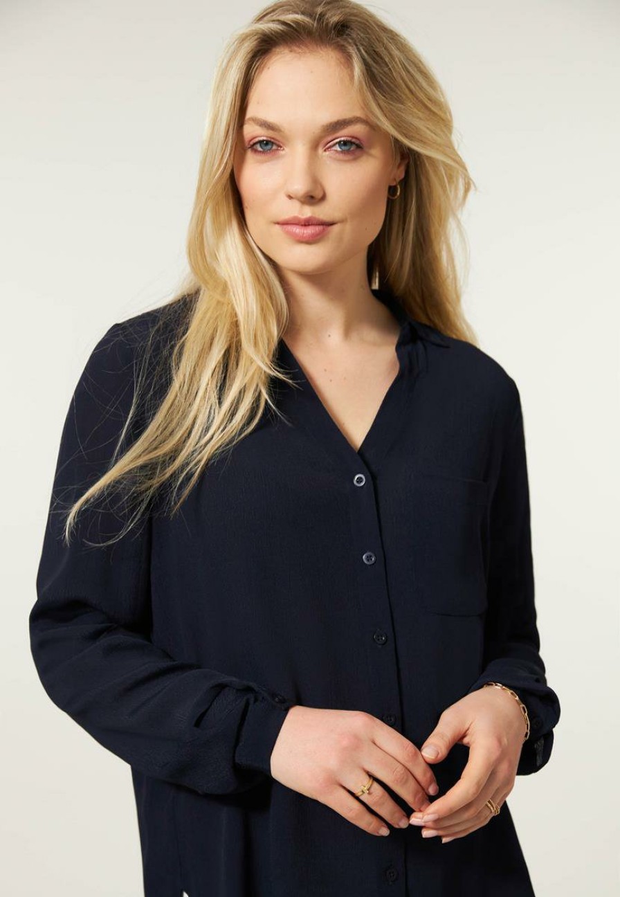 CLOTHING Miss Etam | Blouse Lange Mouw Blauw