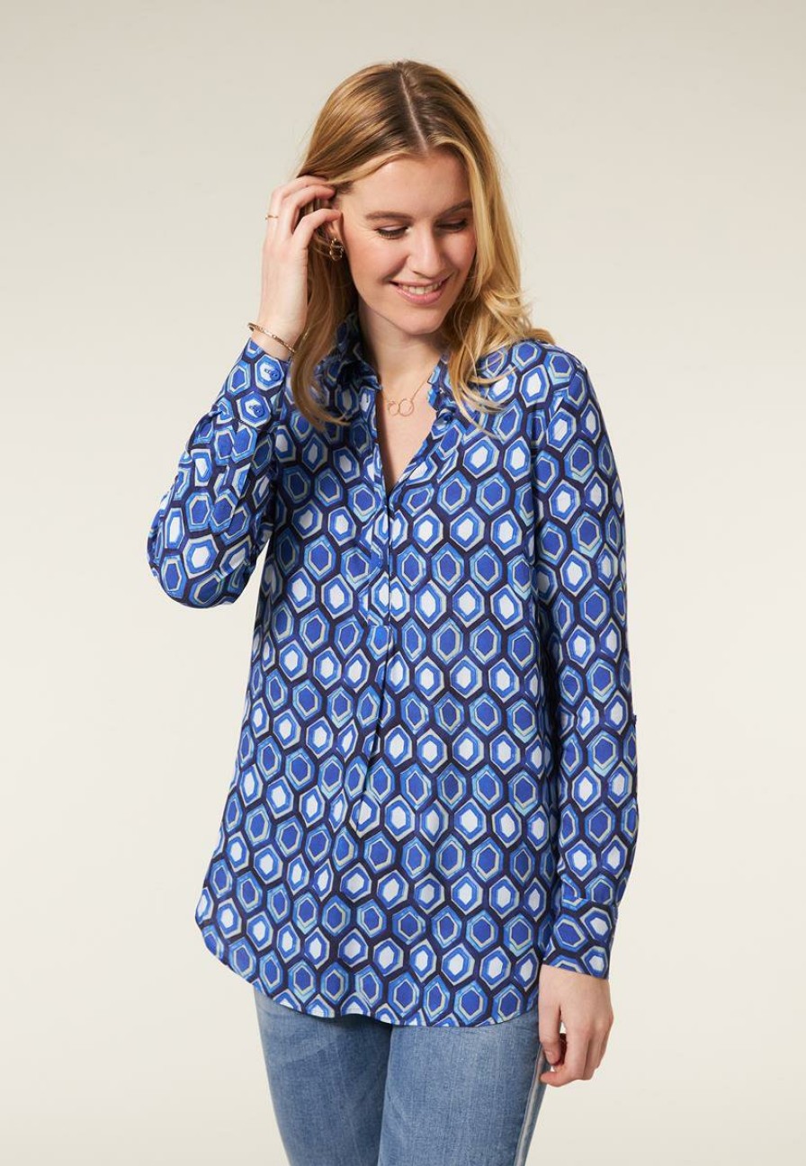 CLOTHING Miss Etam | Blouse Print Blauw